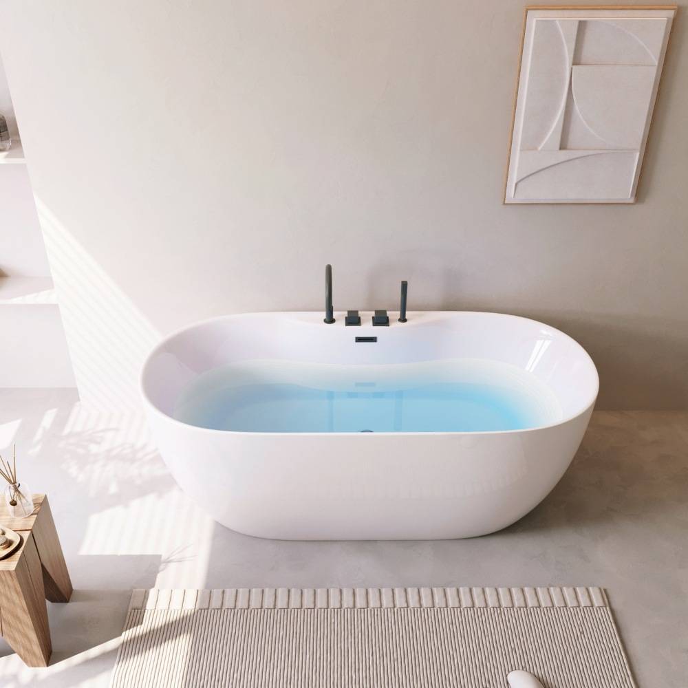 FREISTEHENDE BADEWANNE LENI - Farbe Armatur: Schwarz