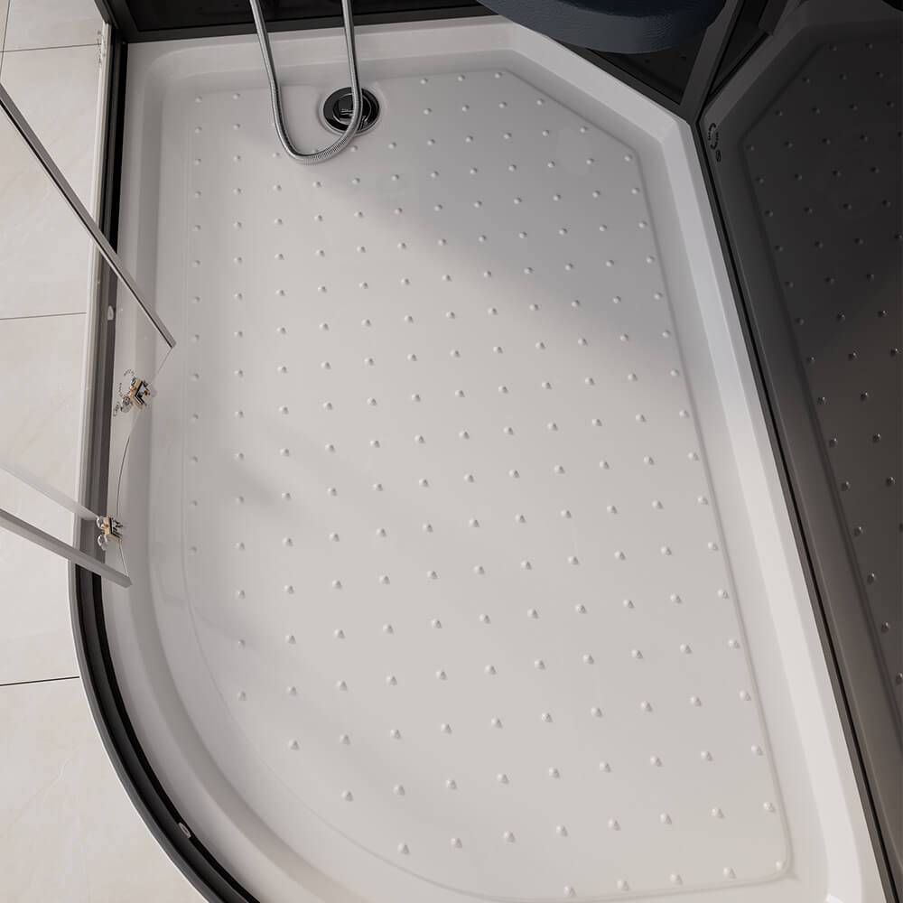 DAMPFDUSCHE BLACK PEARL - Farbe: Schwarz, Größe: 120 x 80 cm Rechts