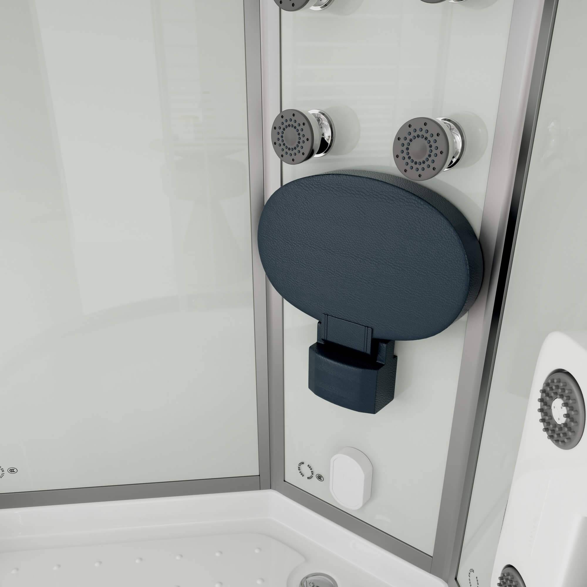 DAMPFDUSCHE WHITE PEARL - Farbe: Weiß, Größe: 90 x 90 cm