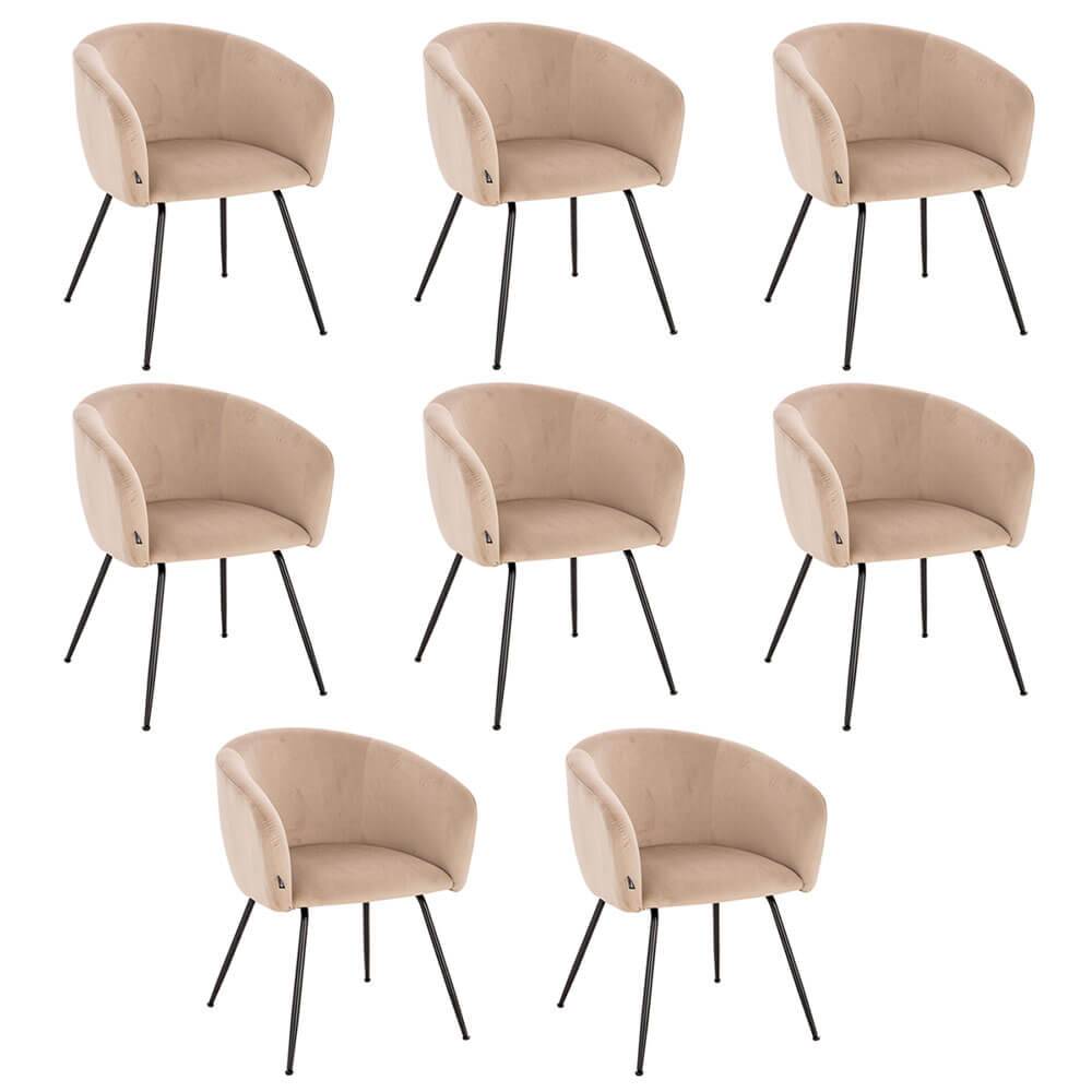 ESSZIMMERSTUHL ARIA - Menge: 8, Farbe: Samt Beige