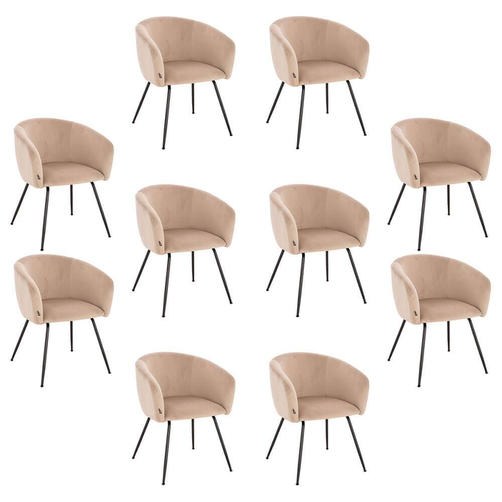 ESSZIMMERSTUHL ARIA - Menge: 10, Farbe: Samt Beige