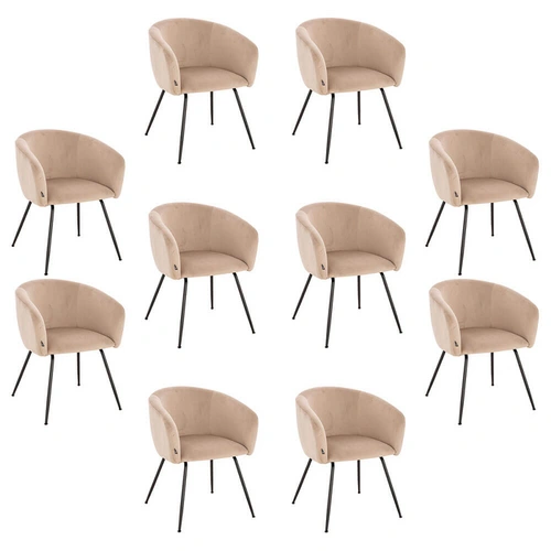 ESSZIMMERSTUHL ARIA - Menge: 10, Farbe: Samt Beige ESSZIMMERSTUHL ARIA - Menge: 10, Farbe: Samt Beige