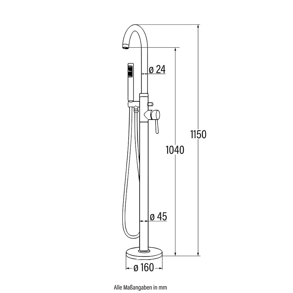 STANDARMATUR MOON - Farbe: Chrome