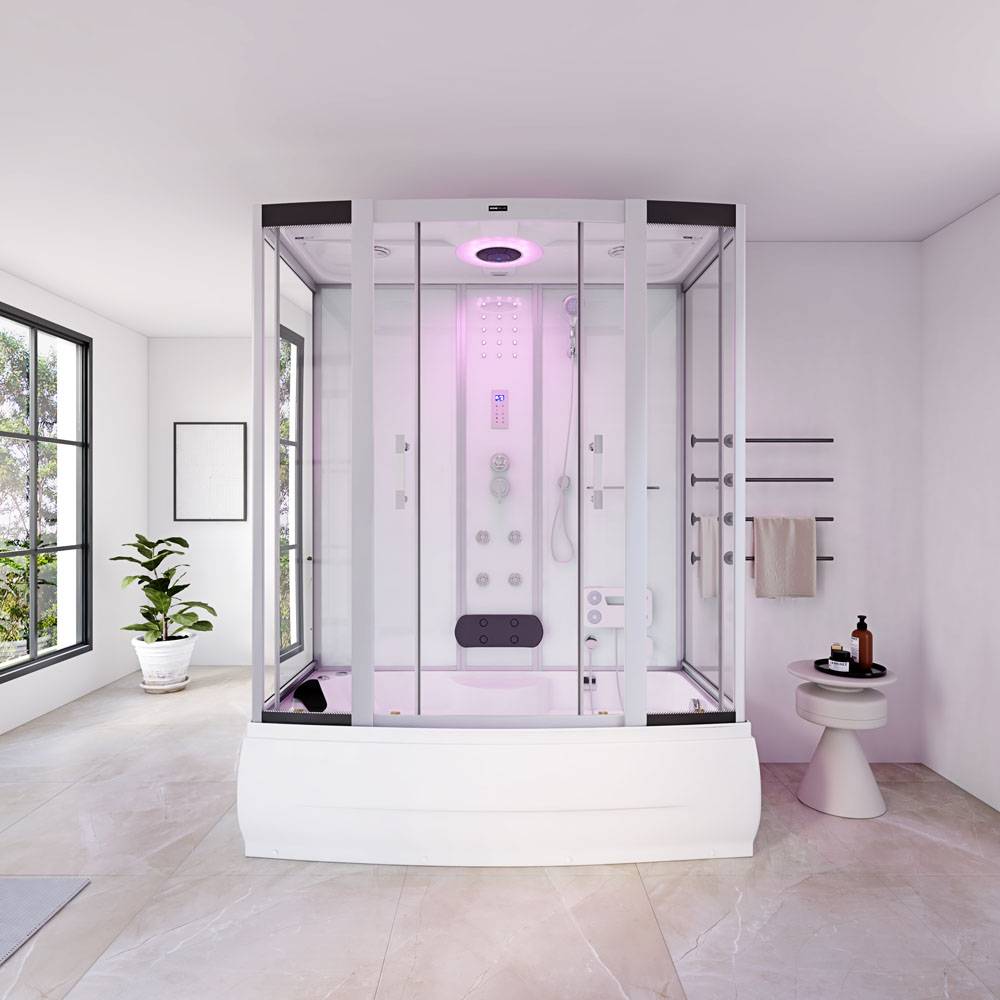 DAMPFDUSCHE DIAMOND BIG - Farbe: Weiß, Größe: 190 x 100 cm