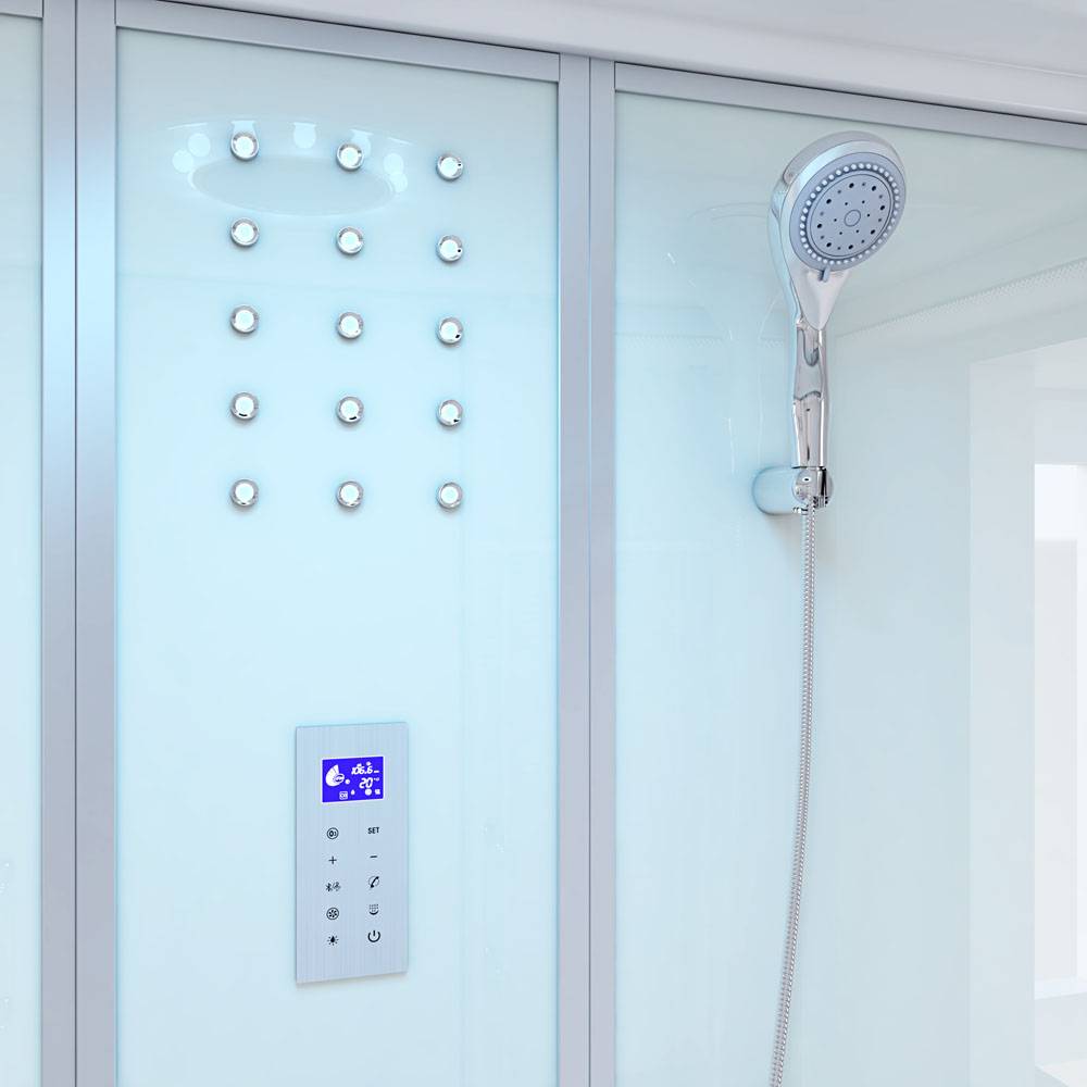 DAMPFDUSCHE DIAMOND BIG - Farbe: Weiß, Größe: 190 x 100 cm