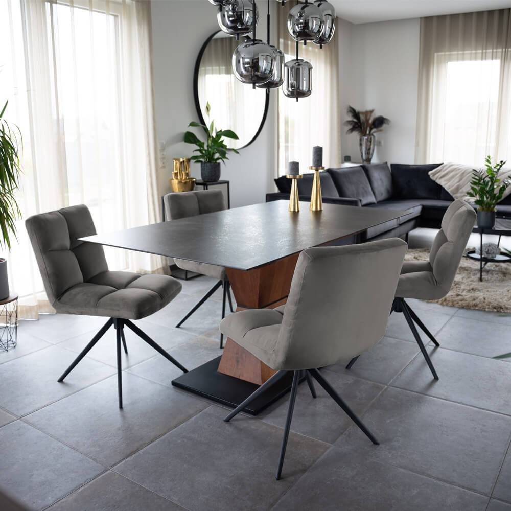 ESSZIMMERSTUHL NODA - Farbe: Hellgrau, Menge: 8