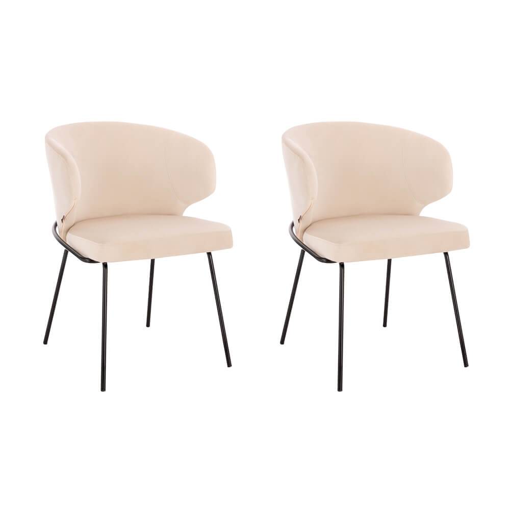 ESSZIMMERSTUHL AMARA - Menge: 2, Farbe: Samt Beige