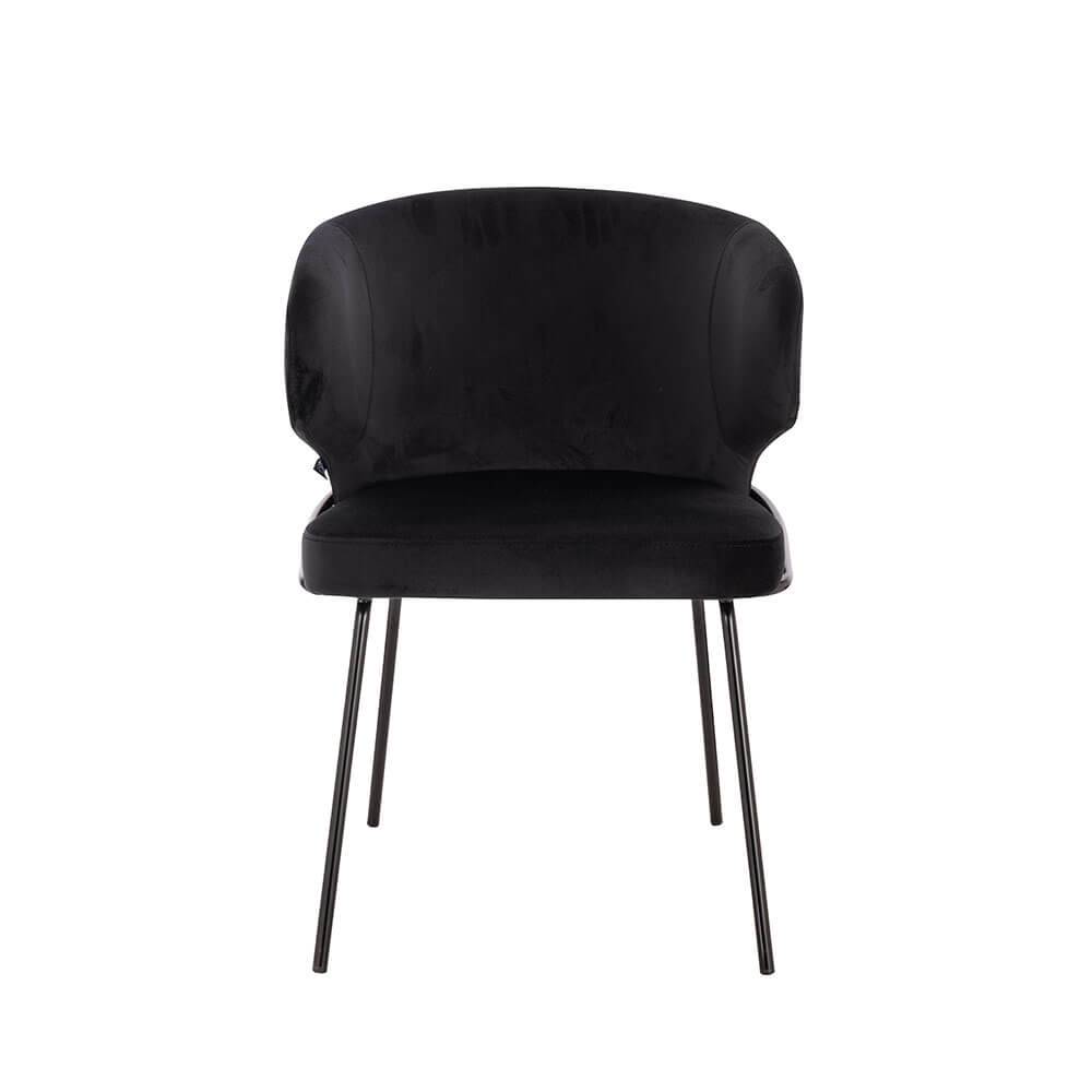 ESSZIMMERSTUHL AMARA - Menge: 4, Farbe: Samt Schwarz