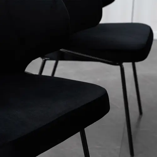 ESSZIMMERSTUHL AMARA - Menge: 4, Farbe: Samt Schwarz ESSZIMMERSTUHL AMARA - Menge: 4, Farbe: Samt Schwarz