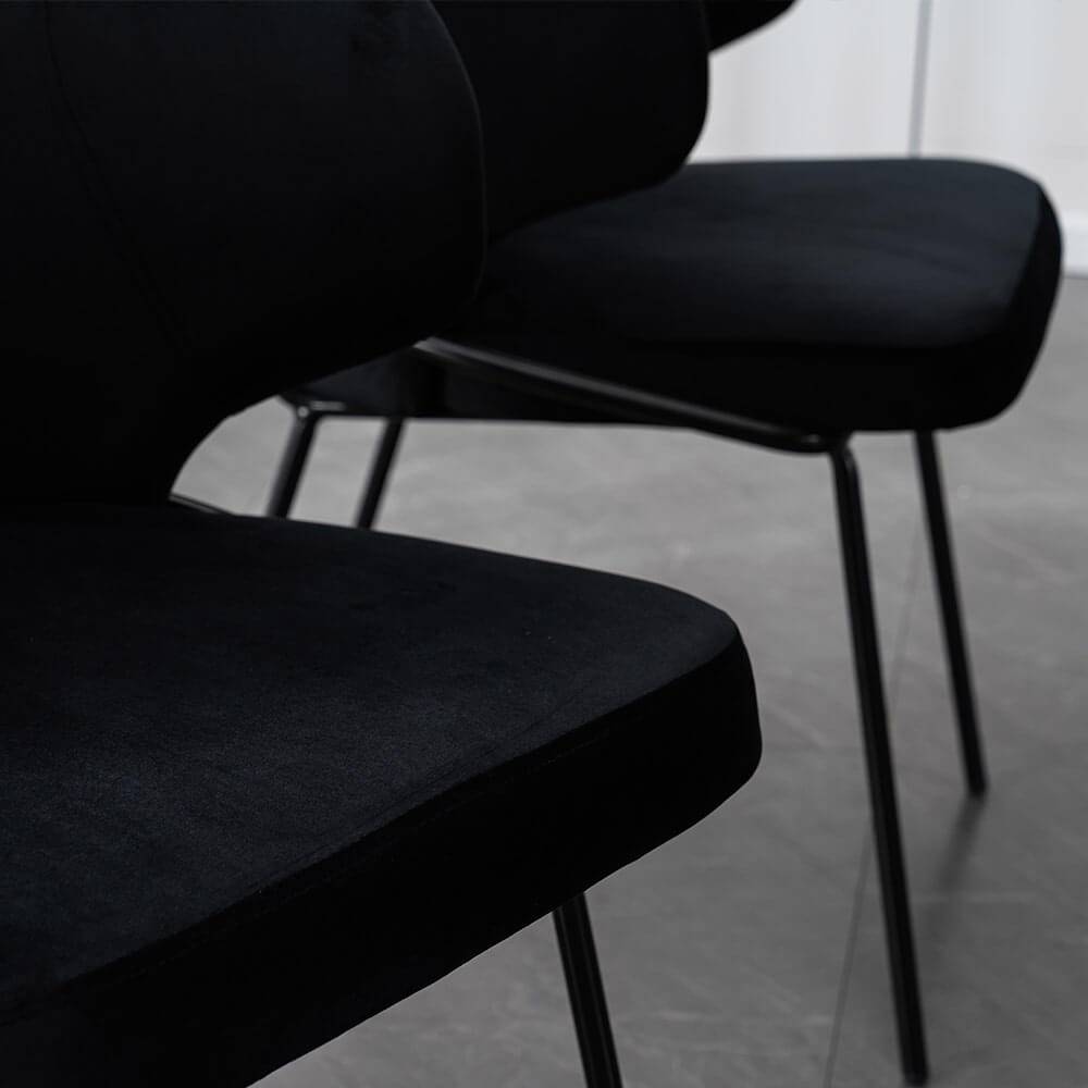 ESSZIMMERSTUHL AMARA - Menge: 7, Farbe: Samt Schwarz