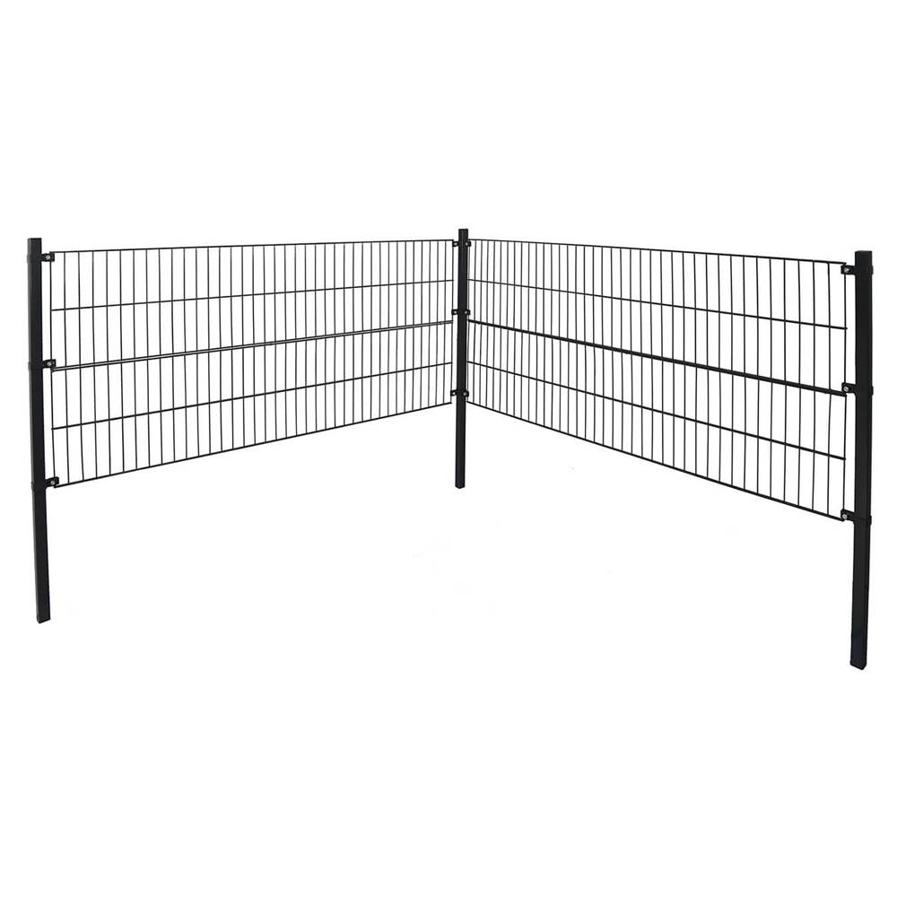 DOPPELSTABMATTENZAUN MORATA - Farbe / Höhe / Länge: Farbe: Anthrazit / Höhe: 120 cm / Länge: 10 m, Anzahl Eckpfosten: 1x Eckpfosten