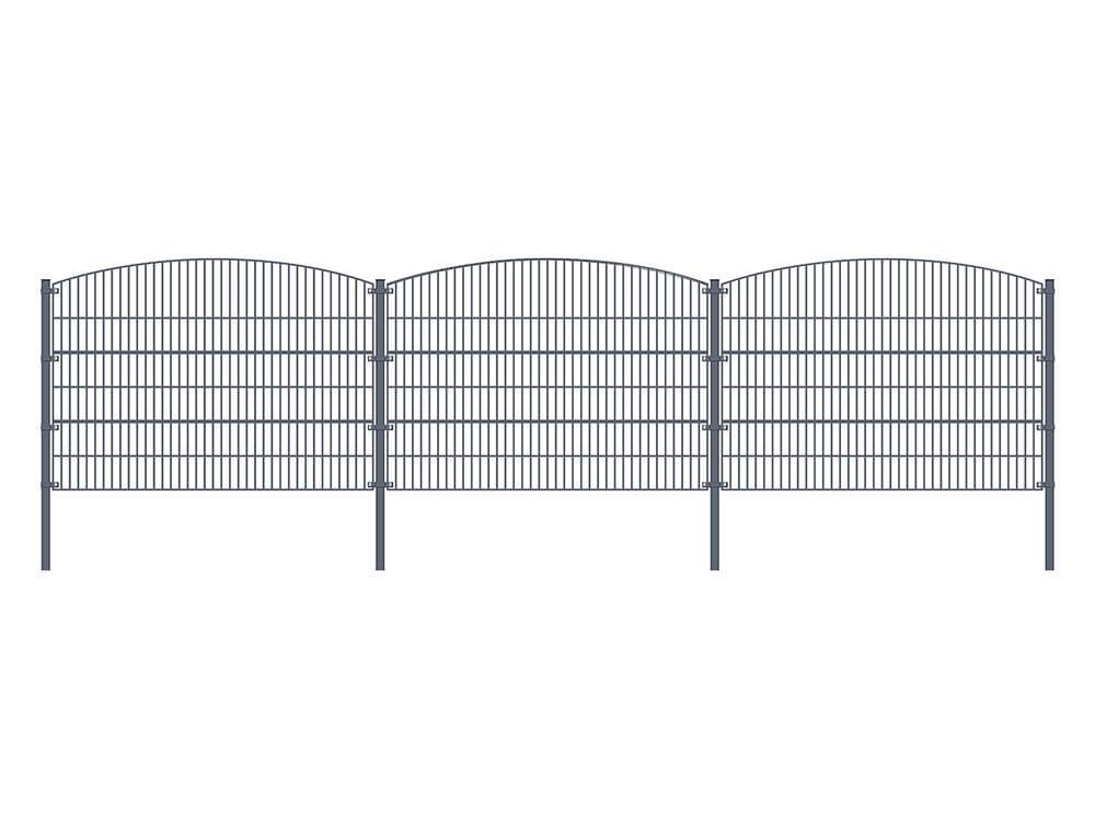 DOPPELSTABMATTENZAUN MORATA - Farbe / Höhe / Länge: Farbe: Moosgrün / Höhe: 240 cm / Länge: 20 m, Anzahl Eckpfosten: 4x Eckpfosten