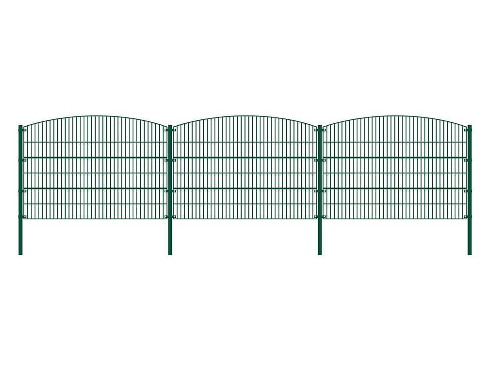 DOPPELSTABMATTENZAUN MORATA - Farbe / Höhe / Länge: Farbe: Moosgrün / Höhe: 200 cm / Länge: 36 m, Anzahl Eckpfosten: 3x Eckpfosten