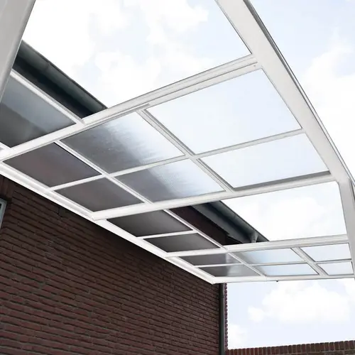 TERRASSENÜBERDACHUNG SOLIS DELUXE - Farbe: Weiß, Größe: 290 x 295 x 233 / 272 cm TERRASSENÜBERDACHUNG SOLIS DELUXE - Farbe: Weiß, Größe: 290 x 295 x 233 / 272 cm