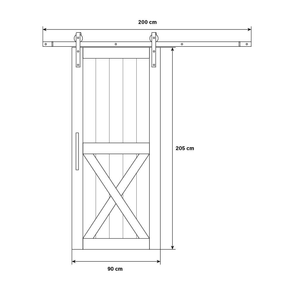 SCHIEBETÜR SHIVA - Größe: 205 x 90 cm