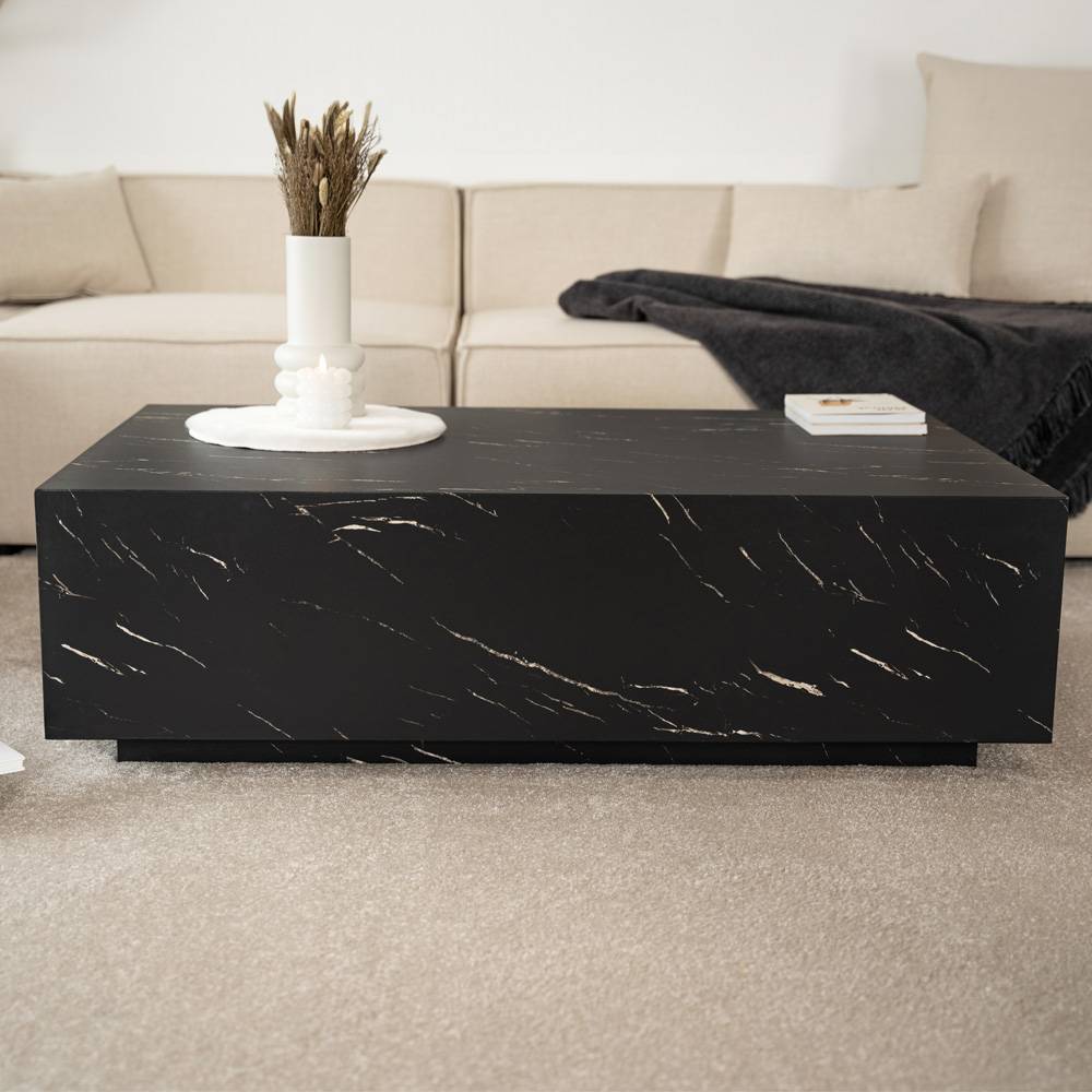 COUCHTISCH AMIRI XXL - Farbe: Schwarz, Maße: 120 x 35 x 80 cm