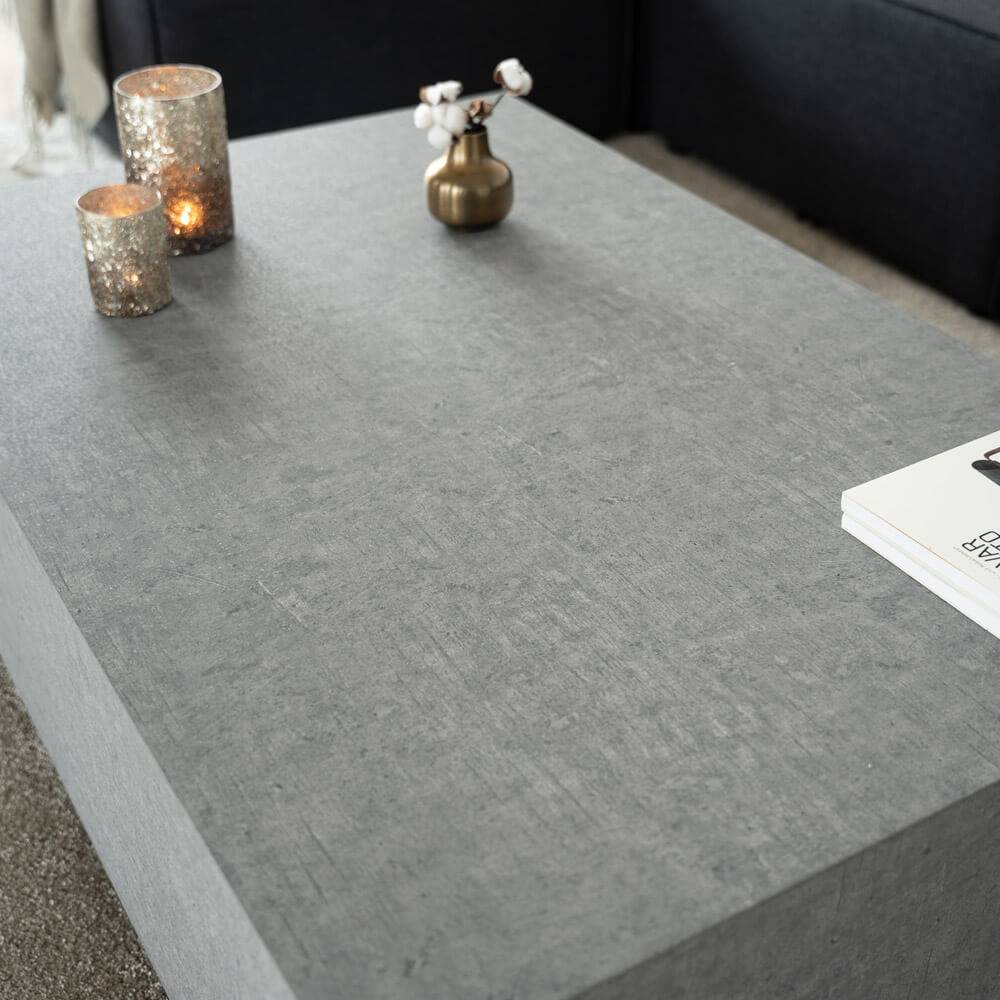 COUCHTISCH AMIRI XXL - Farbe: Grau, Maße: 120 x 35 x 80 cm