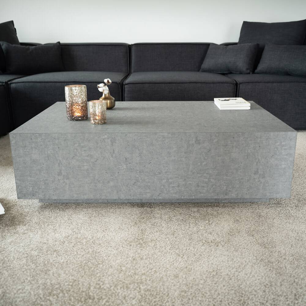 COUCHTISCH AMIRI XXL - Farbe: Grau, Maße: 120 x 35 x 80 cm