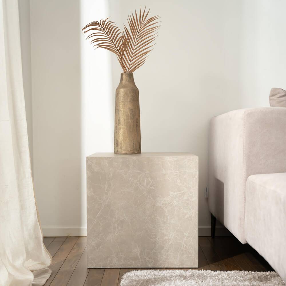 COUCHTISCH AMIRI M - Farbe: Beige, Größe: 50 x 50 x 50 cm