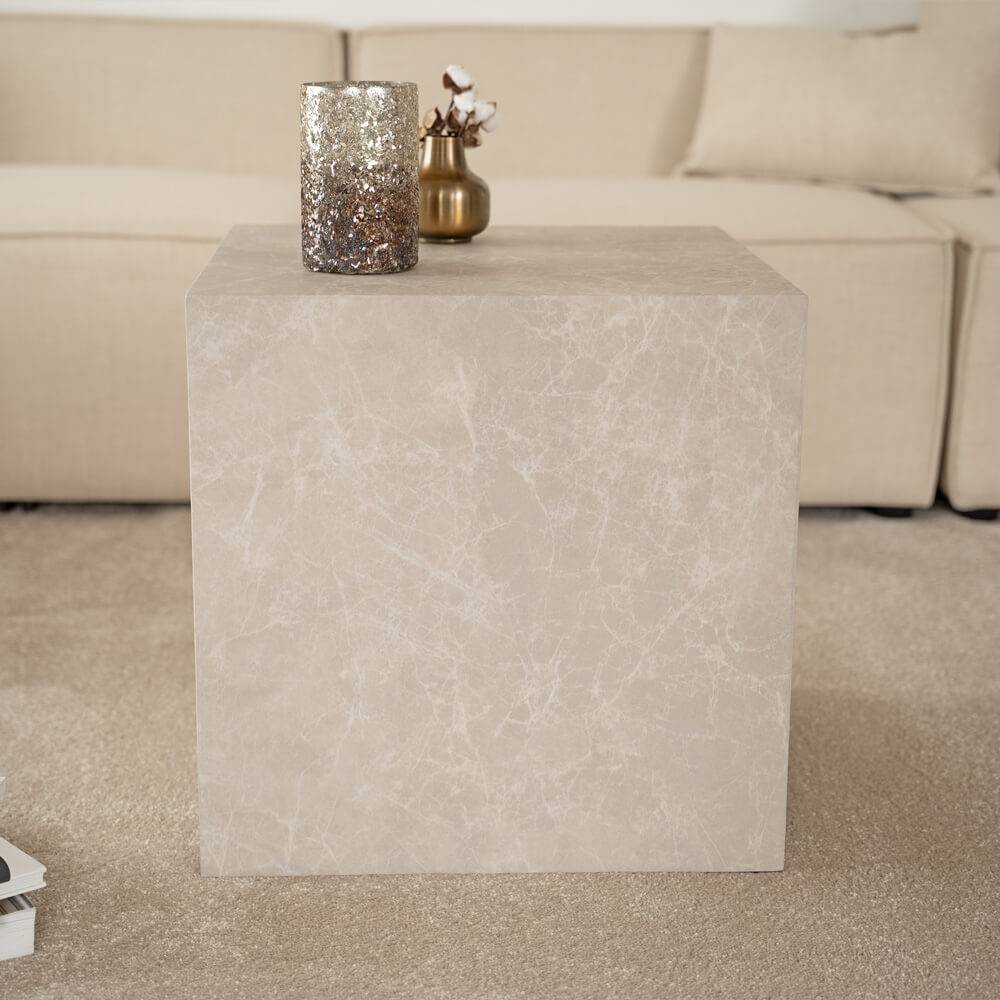 COUCHTISCH AMIRI M - Farbe: Beige, Größe: 50 x 50 x 50 cm