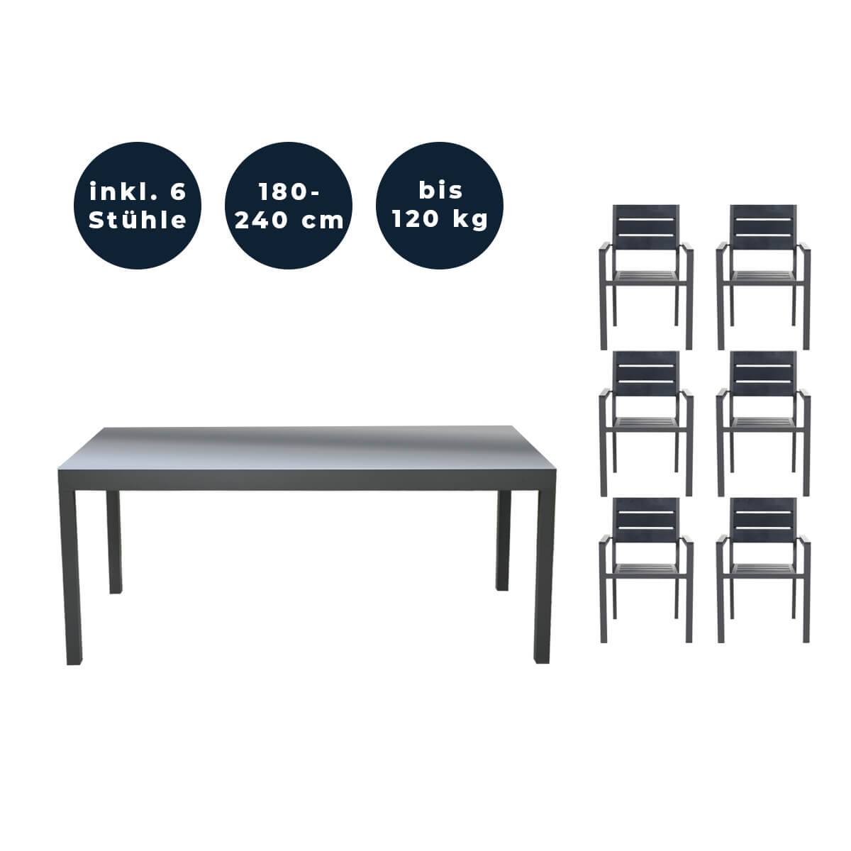 SITZGRUPPE SOL MADERA - Menge: 7 tlg.