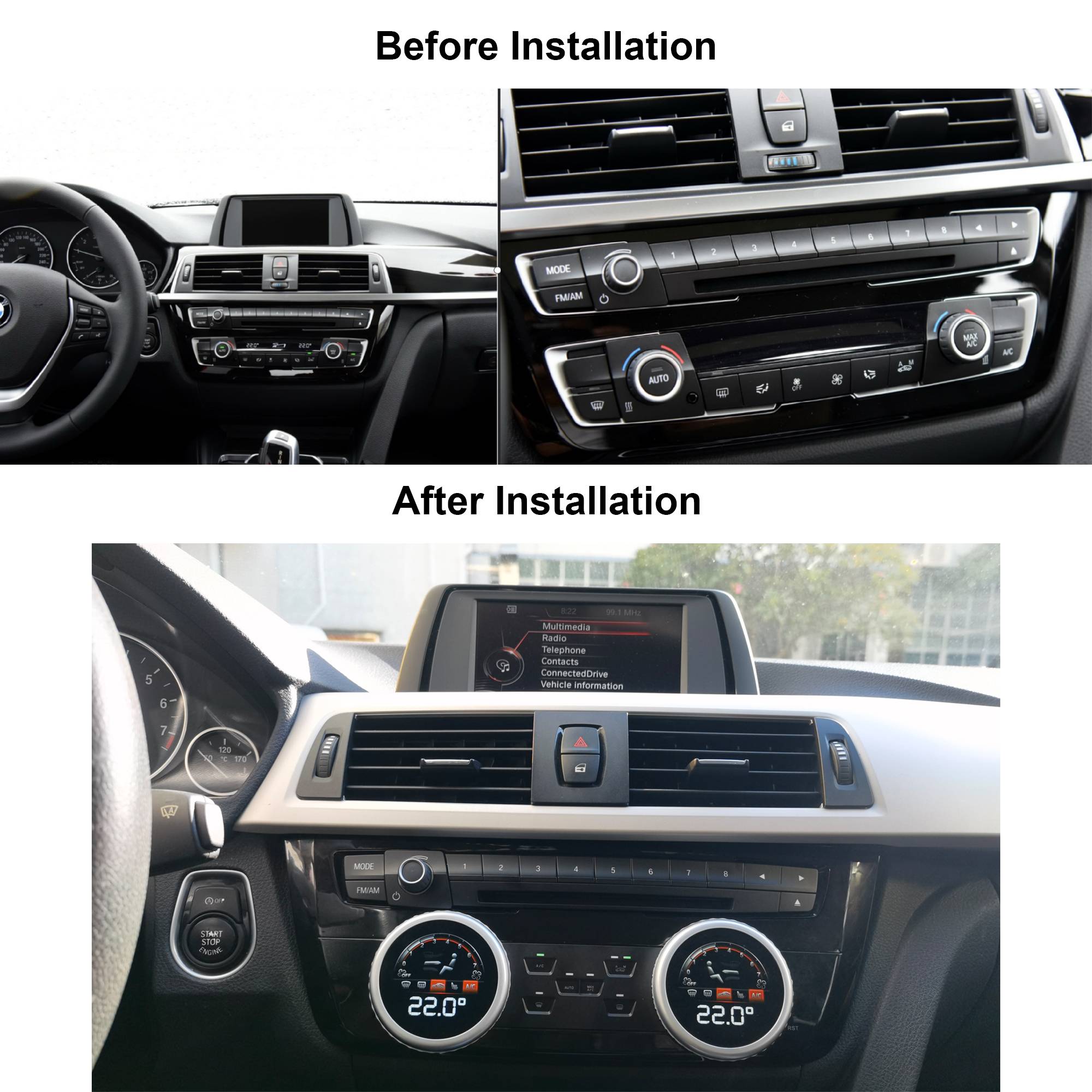 Für BMW F30 F31 F32 F34 F35 F36 F80 F8x Klimabedienteil AC Klimapanel Touch LED