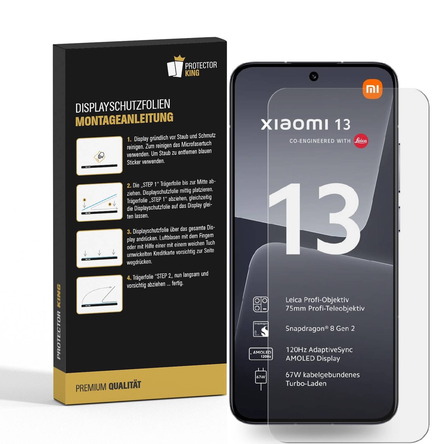 4x FULL COVER Displayschutzfolie für Xiaomi 13 PREMIUM MATT ENTSPIEGELT Displayschutz Schutzfolie Folie