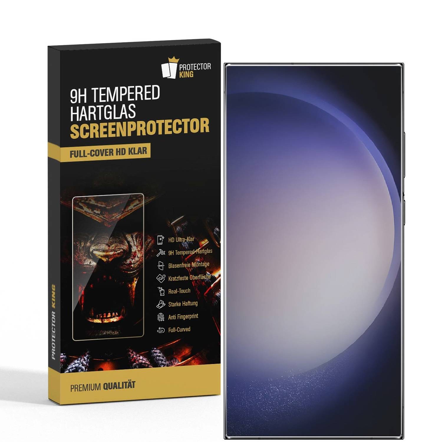 1x 9H Panzerglas für Samsung Galaxy S24 Ultra 3D klar Displayschutz Schutzglas Schutzfolie Tempered Hartglas Screen-Protector