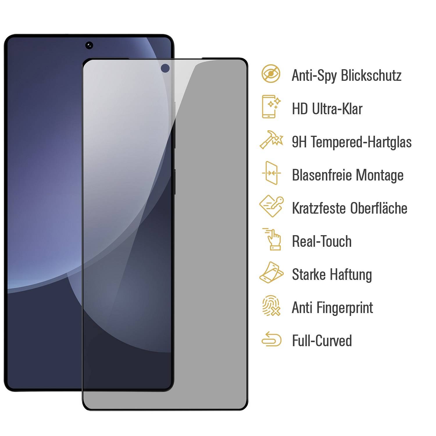 5x Blickschutz 9H Panzerglas für Samsung Galaxy S24 Ultra Anti-Spy Displayschutz Schutzglas Schutzfolie Tempered Hartglas Screen-Protector