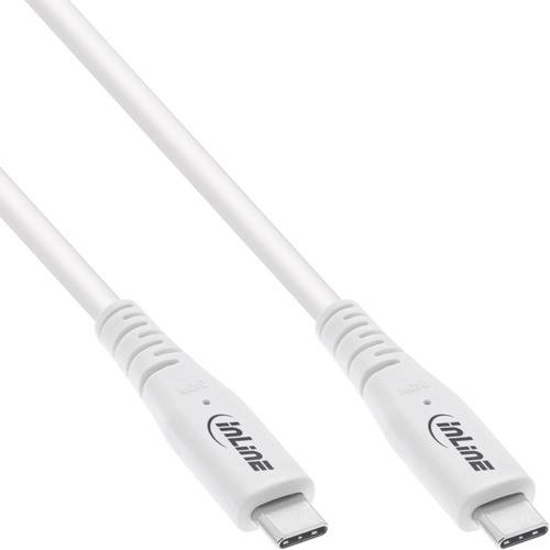 InLine® USB4 Kabel, USB-C Stecker/Stecker, PD 240W, 8K60Hz, TPE, weiß, 2m Kabel USB & Lightning &