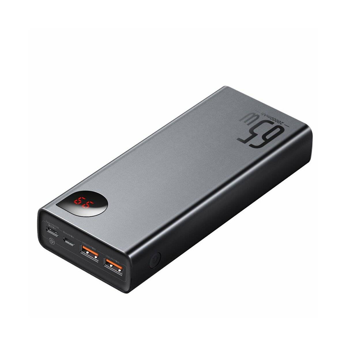 Baseus Adaman Powerbank 2x USB / 1x USB Type C / 1x Micro USB 20000mAh 65W Quick Charge 4.0 Power Delivery Schwarz