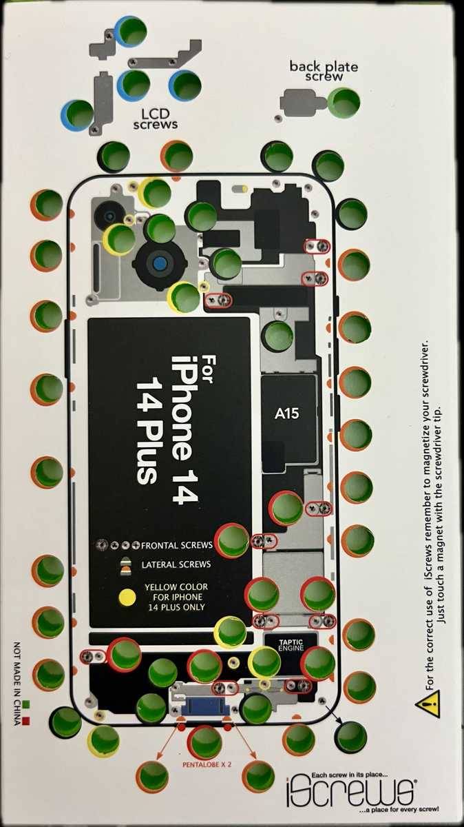 iScrews iPhone 14 / 14 Plus Schraubenaufbewahrung für Profis