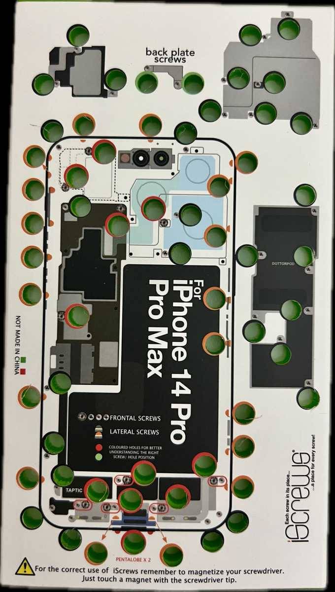 iScrews iPhone 14 Pro / 14 Pro Max Schraubenaufbewahrung für Profis