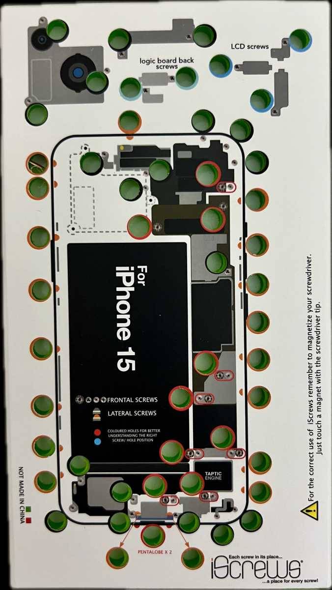 iScrews iPhone 15 Schraubenaufbewahrung für Profis