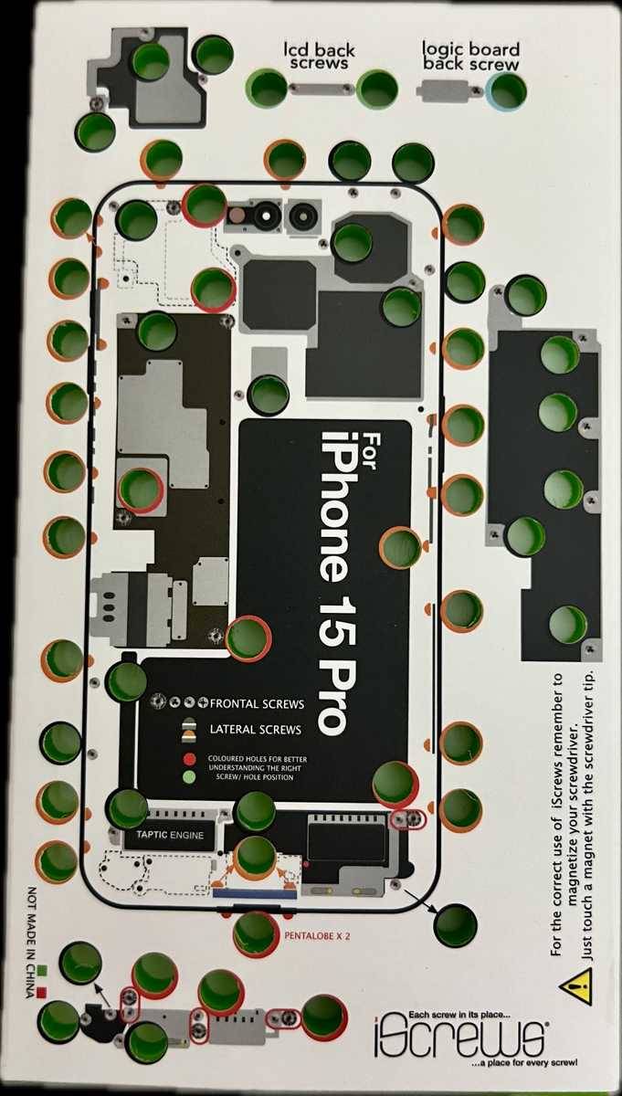 iScrews iPhone 15 Pro Schraubenaufbewahrung für Profis