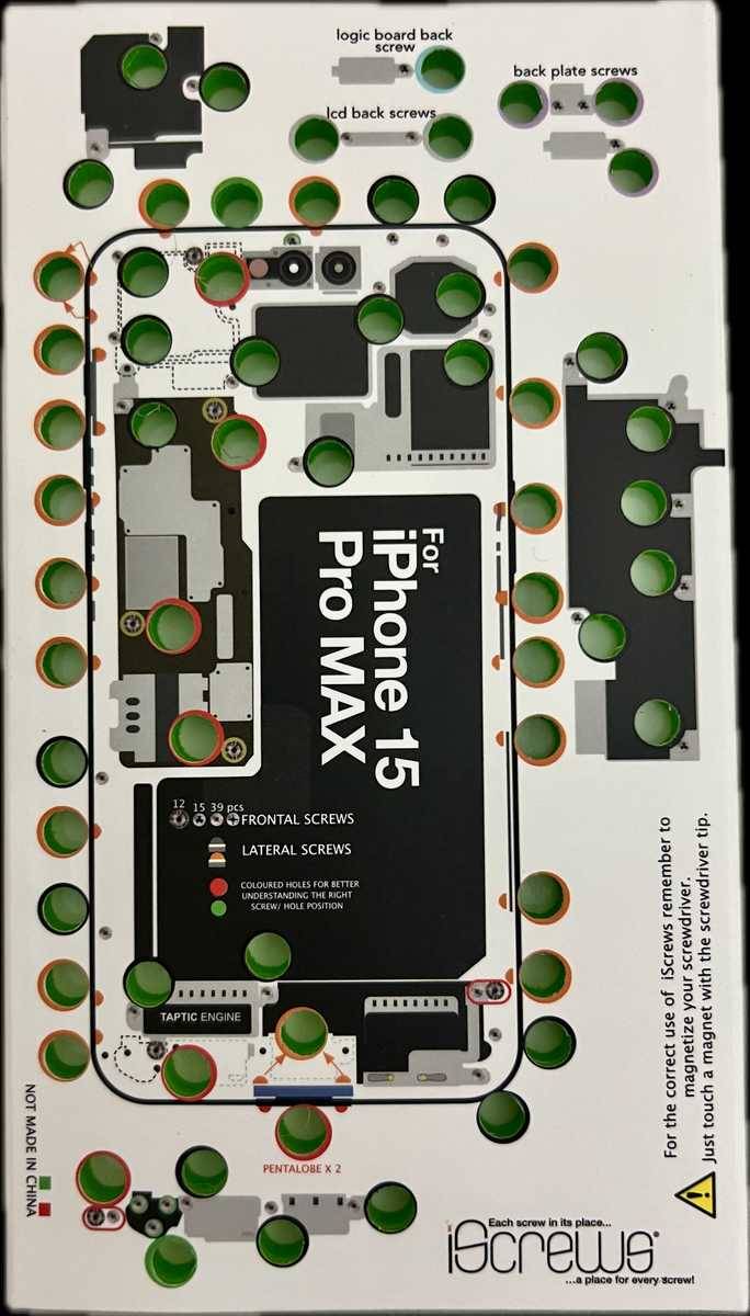 iScrews iPhone 15 Pro Max Schraubenaufbewahrung für Profis