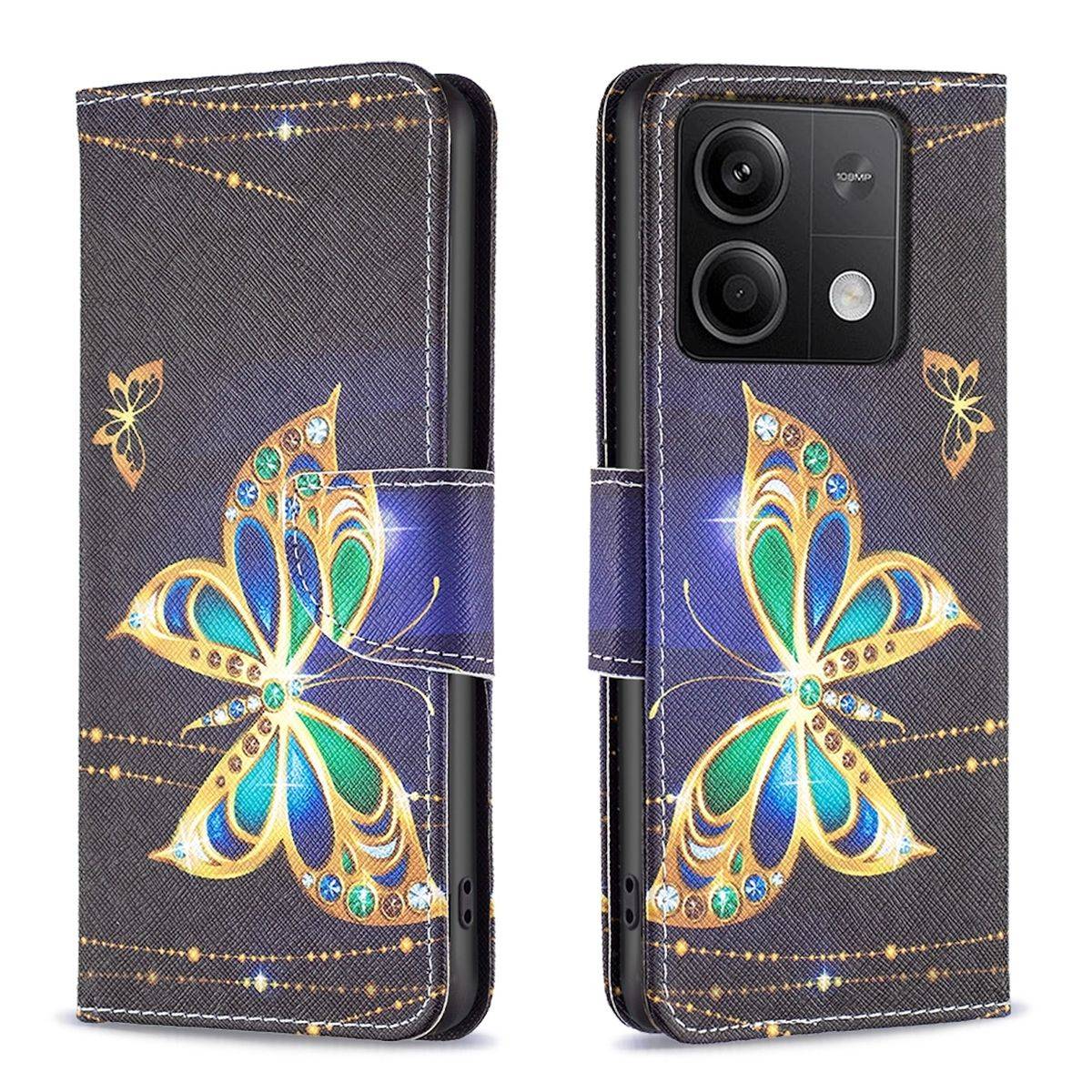 Für Xiaomi Redmi Note 13 Kunstleder Schutz Tasche Hülle Book Motiv 4