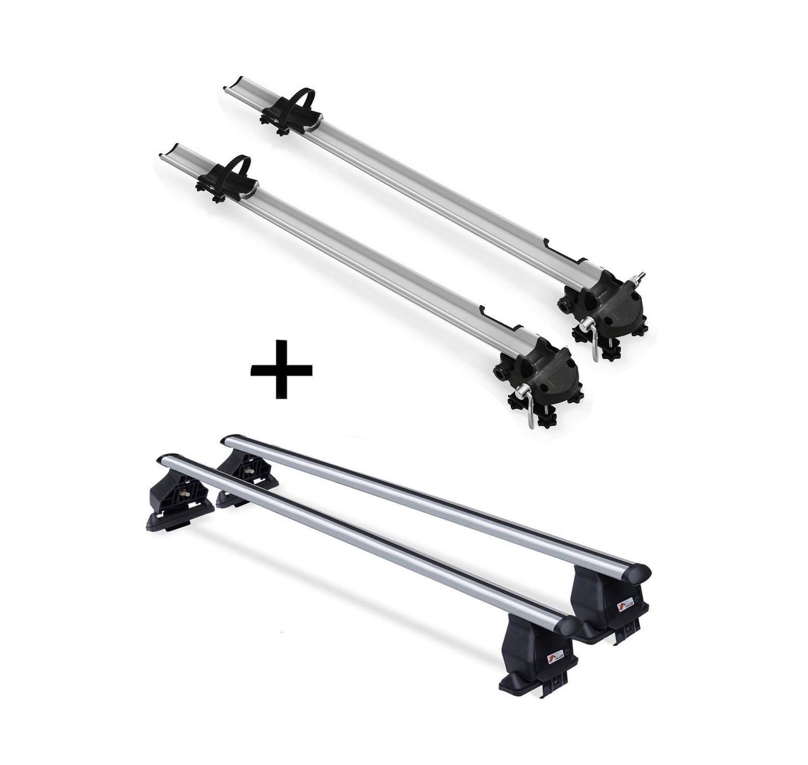 2x Fahrradträger Bike Pro + Dachträger Menabo Tema kompatibel mit für Toyota Corolla Verso 2000-2004