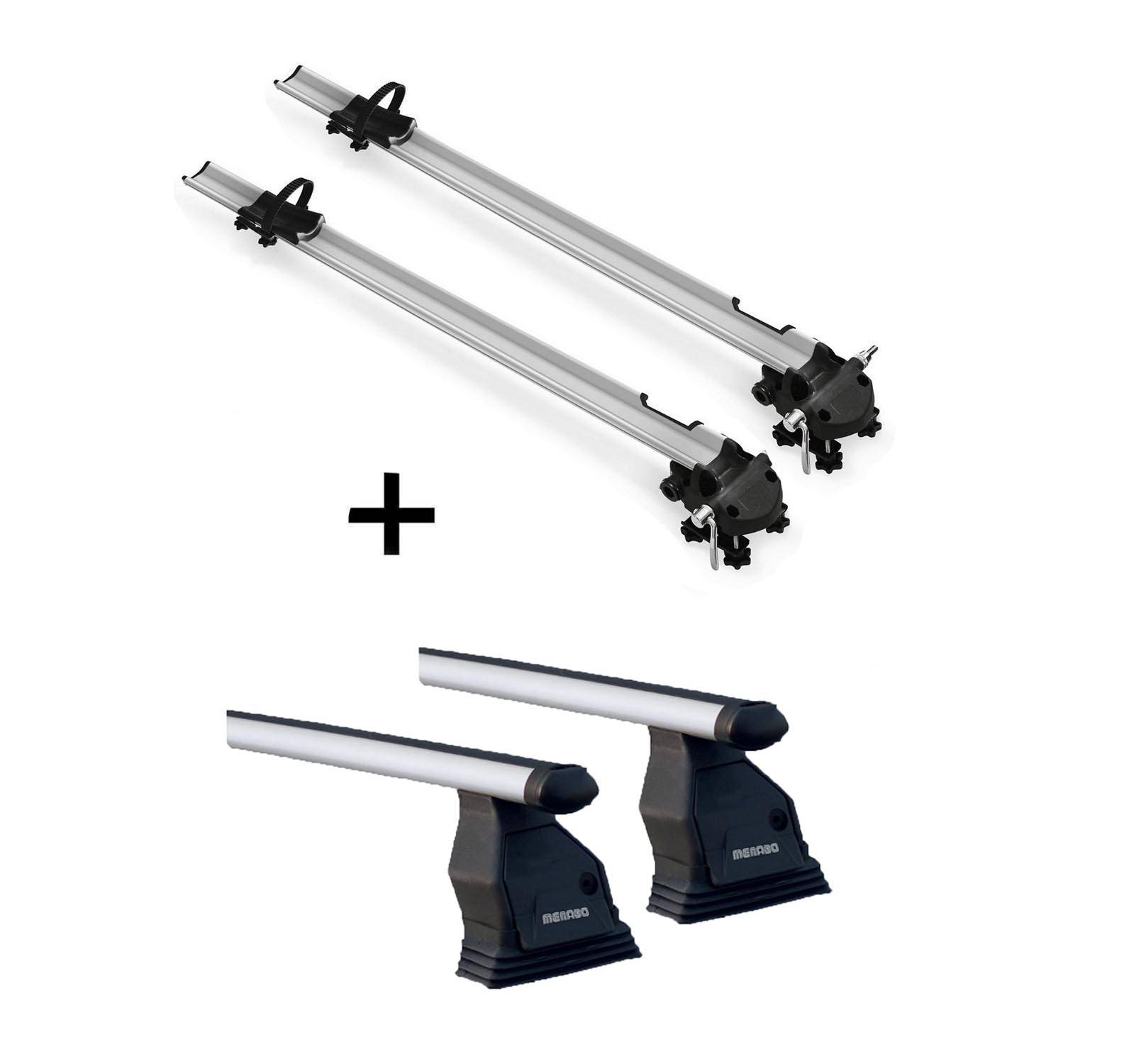 2x Fahrradträger Bike Pro + Dachträger Menabo Tema kompatibel mit für Mitsubishi Lancer VII 1995-2000