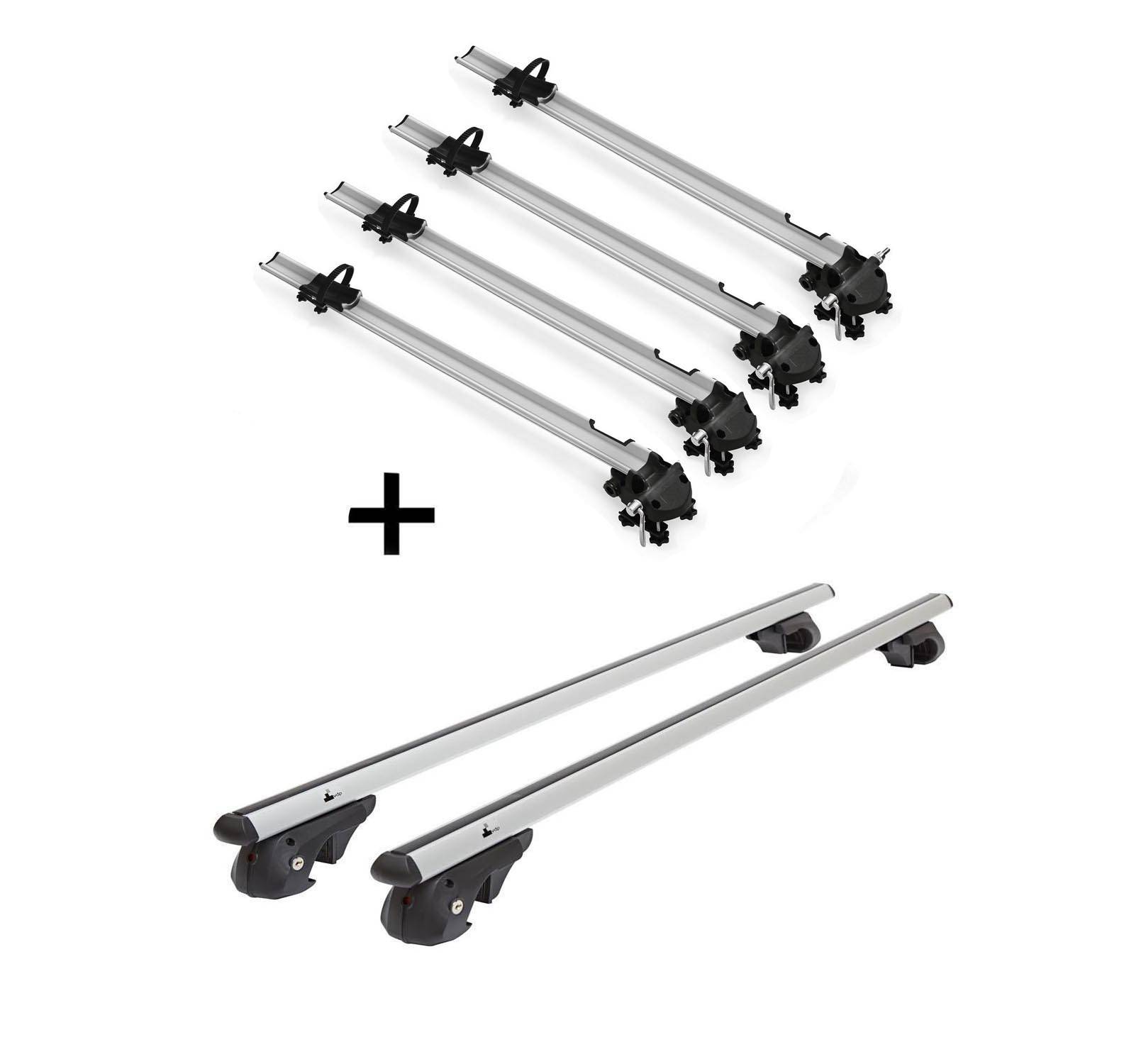 4x Fahrradträger Bike Pro + Dachträger VDP004 L kompatibel mit für Skoda Octavia ab '04