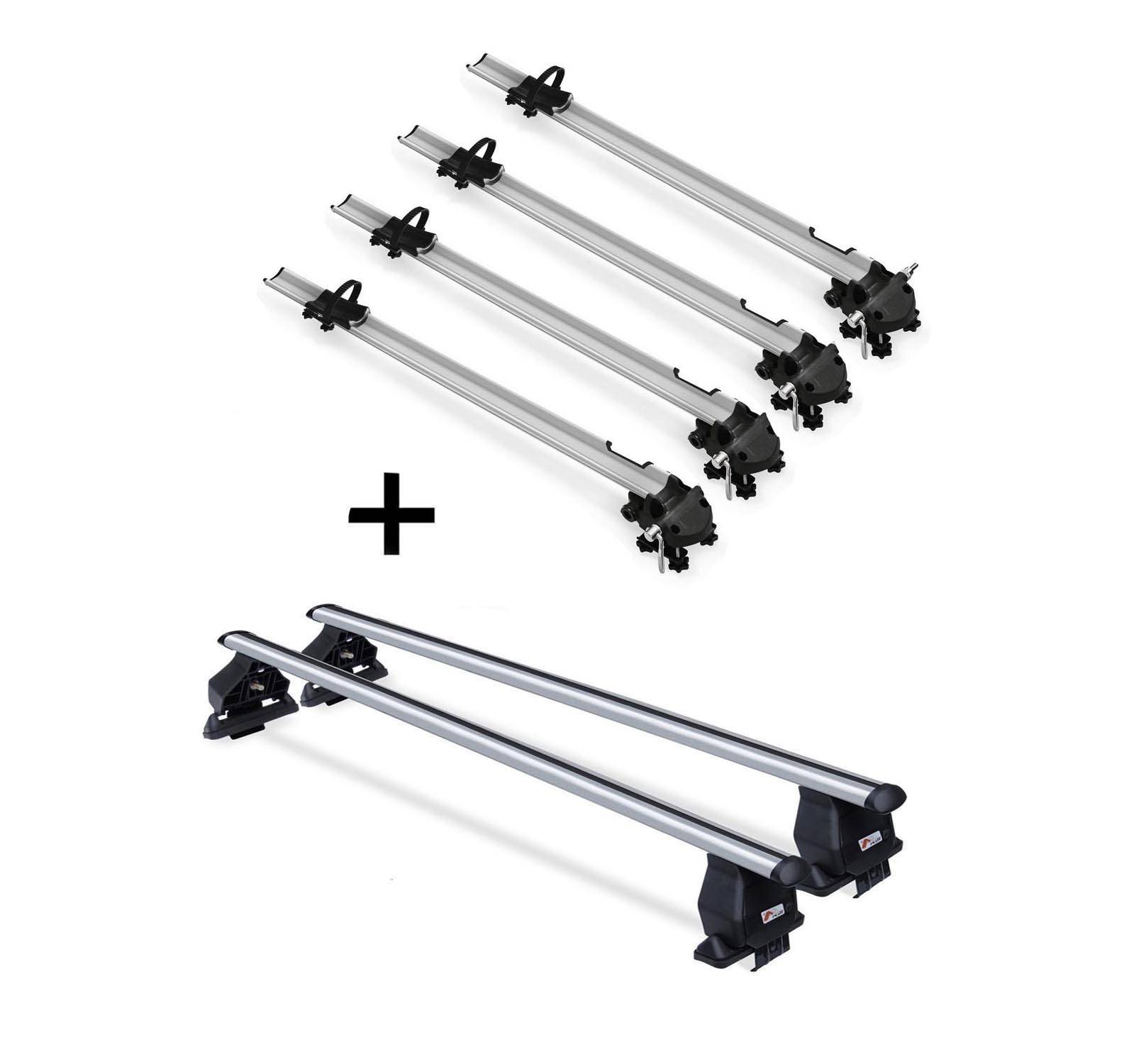 4x Fahrradträger Bike Pro + Dachträger Menabo Tema kompatibel mit für Seat Cordoba 2003-2009