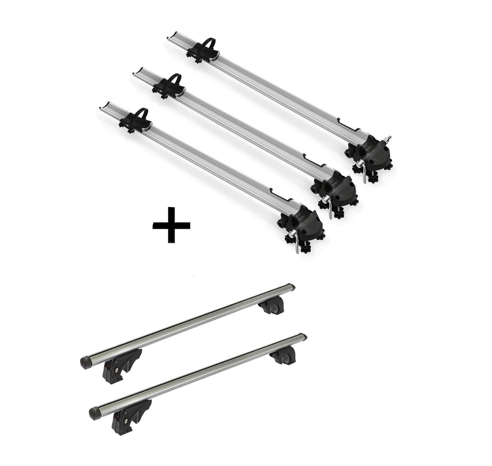 3x Fahrradträger Bike Pro + Dachträger/Relingträger VDP LION1 kompatibel mit für Suzuki Baleno (5 Türer) 95-98