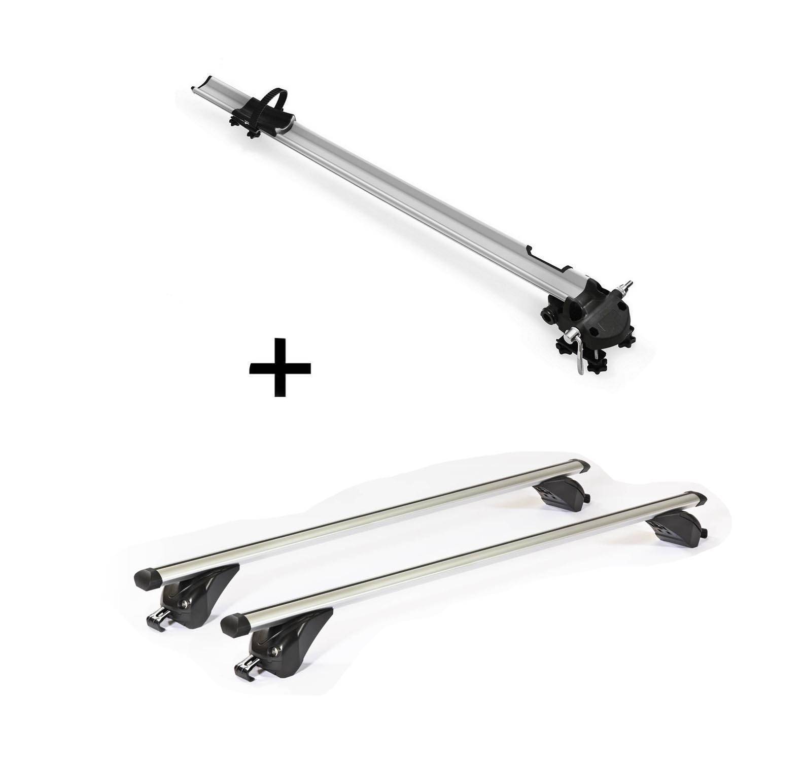 Fahrradträger Bike Pro + Dachträger/Relingträger VDP KING1 kompatibel mit für Jeep Compass II (5 Türer) ab 17