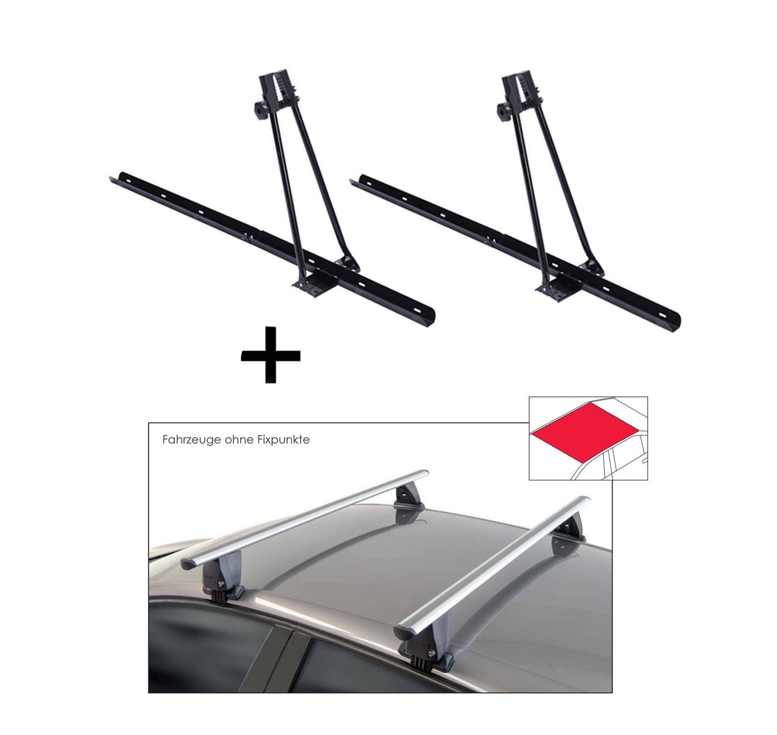 2x Fahrradträger ORION + Dachträger VDP Delta kompatibel mit für Fiat Punto III (199) (5 Türer) 2012-2018