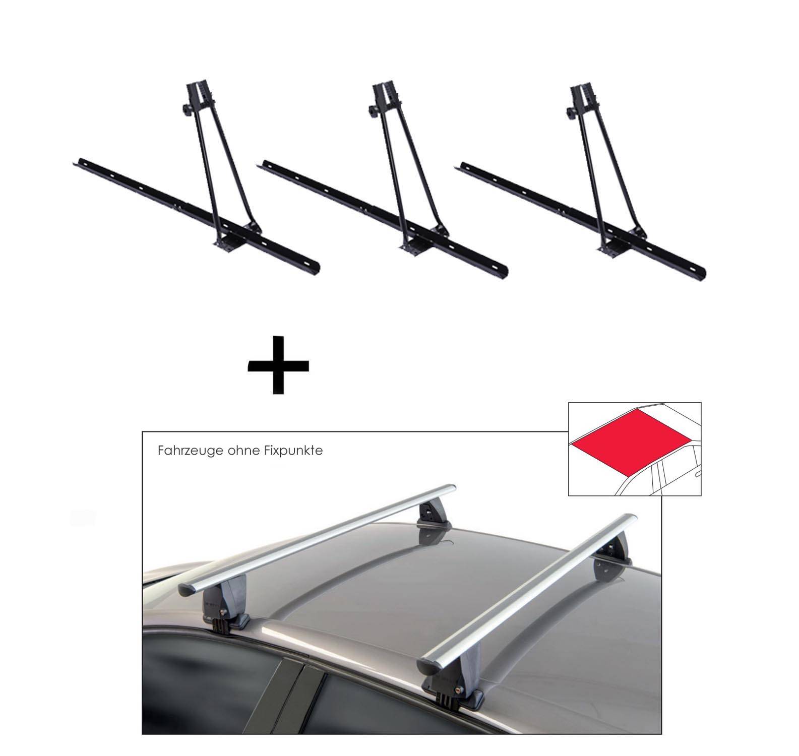 3x Fahrradträger ORION + Dachträger VDP Delta kompatibel mit Chevrolet Cruze Hatchback (5 Türer) 2009-2016