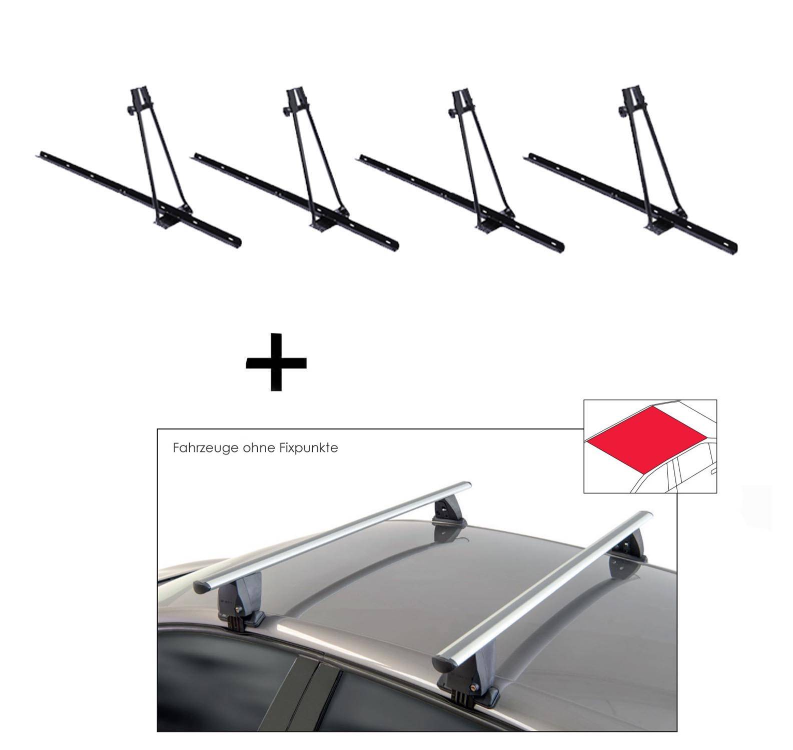 4x Fahrradträger ORION + Dachträger VDP Delta kompatibel mit koda Superb (3T) (4 Türer) 2008-2013