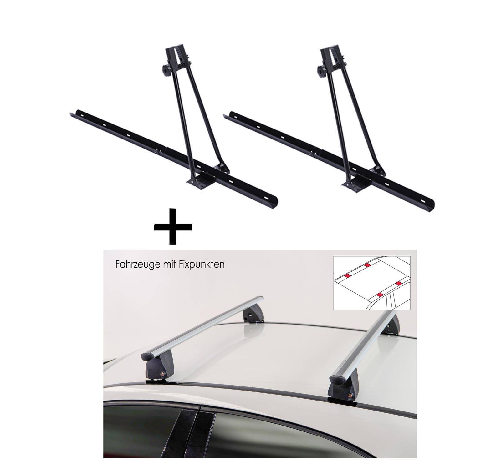 2x Fahrradträger ORION + Dachträger VDP Delta kompatibel mit für Mercedes R (W251) (5 Türer) 2005-2013