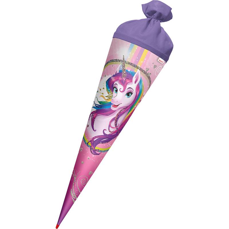 ROTH Schultüte "Einhornportrait, rund, 700 mm, Glitter