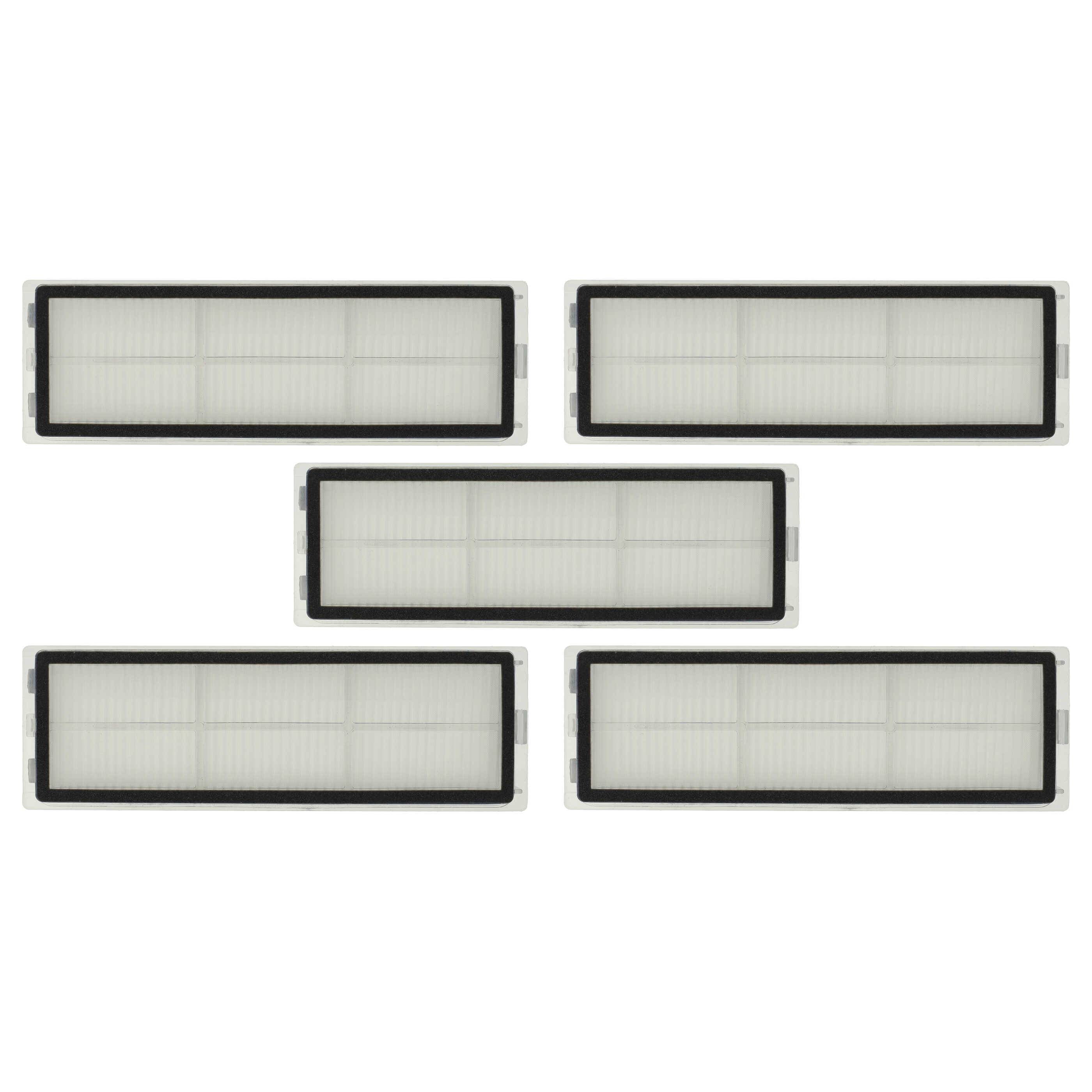 vhbw 5x HEPA-Filter mit Rahmen kompatibel mit Dreame D10s Pro, D9 Max, D9, D10s, D9 Pro, F9 Saugroboter - Luftfilter, 15 x 5 x 1,4 cm