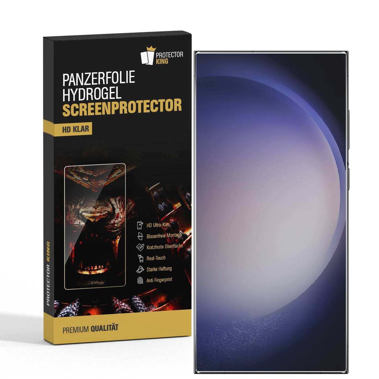 3x Hydrogel-Glass für Samsung Galaxy S24 Ultra Selbstheilend für Micro Kratzer 3D KLAR Panzerfolie Displayschutz Schutzfolie Screen-Protector